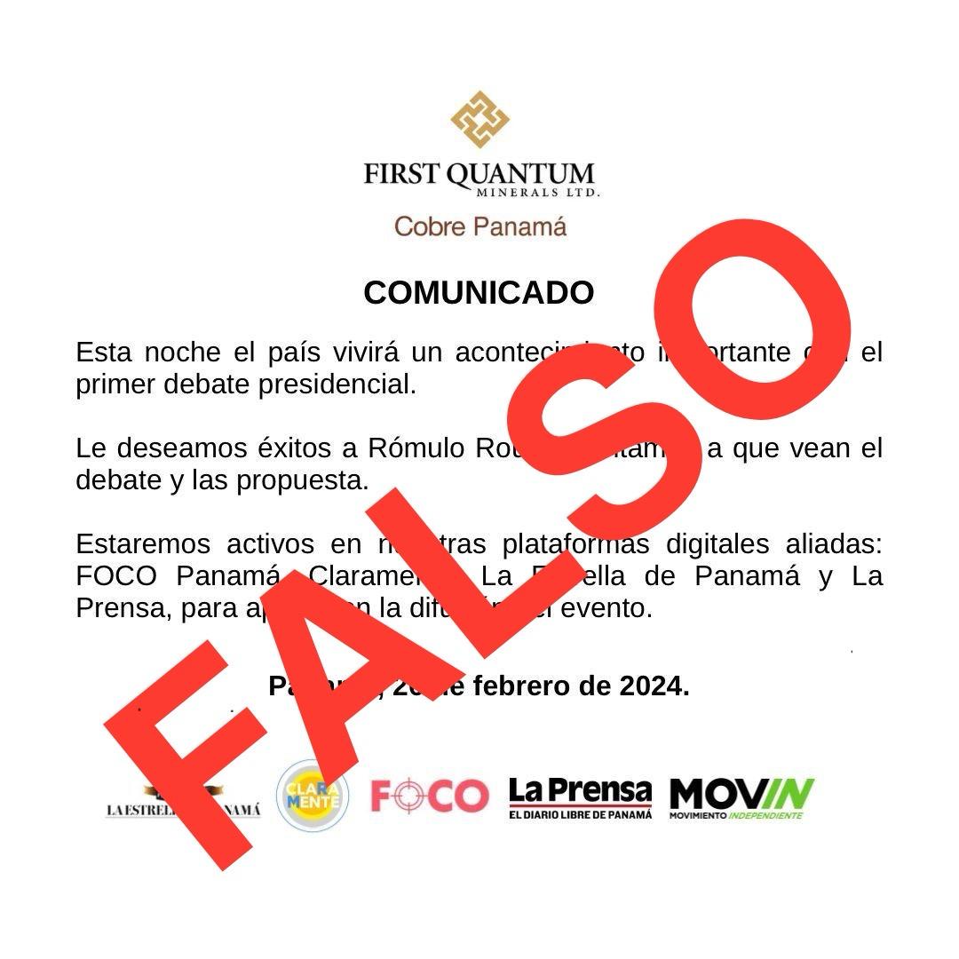 Cobre Panamá NO apoya a ningún candidato de elección pública