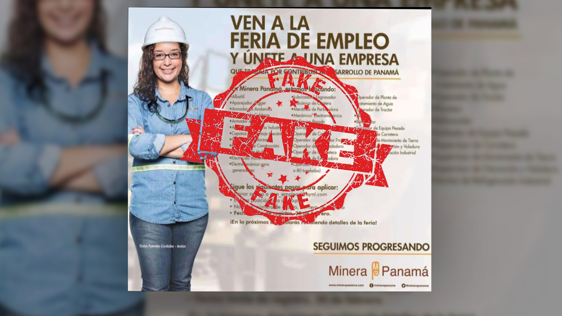 Cobre Panamá no está contratando personal